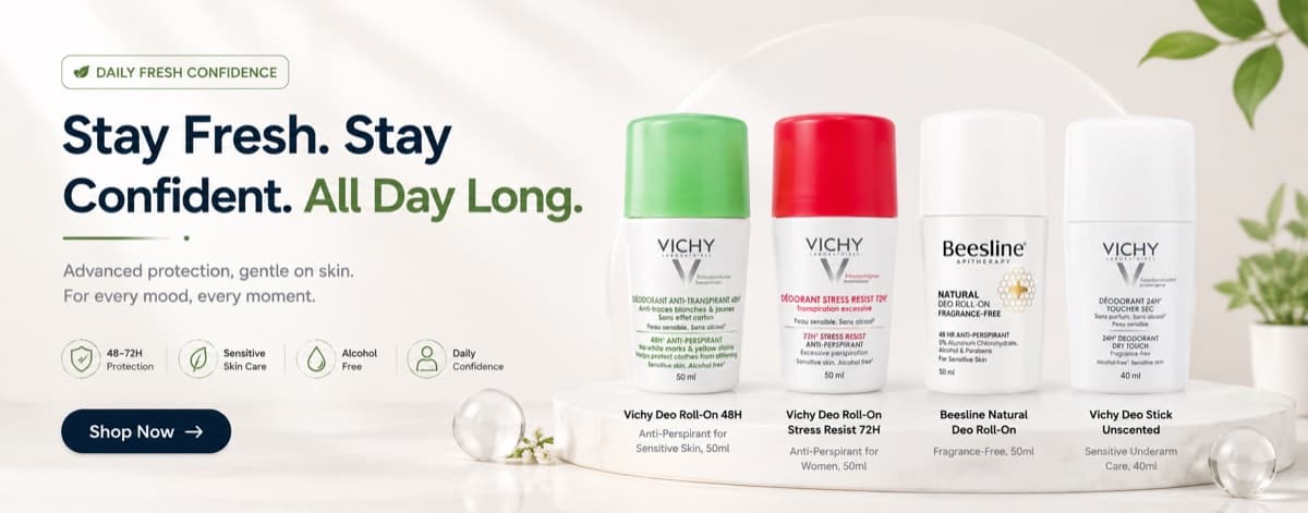 Stay fresh all day — deodorants and antiperspirants