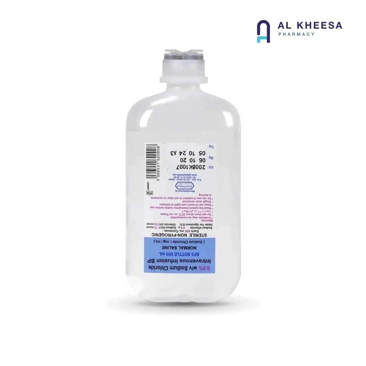 0.9% Sodium Chloride Intravenous Infusion 500ml – Sterile Saline Solution by Ibn Al Hayt